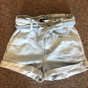 Express shortie extreme high rise jean shorts